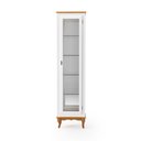 Ver imagem 2 de Cristaleira 1 Porta Prat Vidro e Espelho Branco - Imbuia