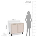 Ver imagem 6 de Cozinha Completa 5 Peças 224,5CMX270CM Amara Bege/Branco/Creme