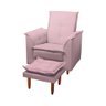 Poltrona Amamentação e Puff Ariel Suede Rosa Bebê Espuma D26 Tana Decor Newbelle Decor - 3