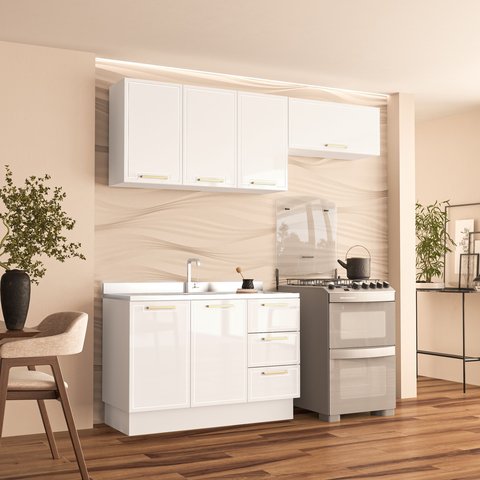 Cozinha Completa 3 Peças 224CMX200CM Branco