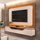 Ver imagem 6 de Painel Ripado Suspenso para Tv 70 Pol 210cm Rizzo D05 Off White Freijó