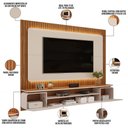 Ver imagem 5 de Painel Ripado Suspenso para Tv 70 Pol 210cm Rizzo D05 Off White Freijó