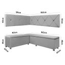 Ver imagem 5 de Canto Alemão Losango 4 Lugares 1,25x1,60m Veludo - Sofa Store:Veludo Cinza Claro
