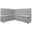 Ver imagem 1 de Canto Alemão Losango 4 Lugares 1,25x1,60m Veludo - Sofa Store:veludo Cinza Claro
