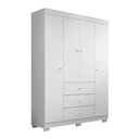 Ver imagem 1 de Guarda Roupa Infantil Ceci 99cm 4 Portas 100% Mdf Branco Brilho - Sallar Home