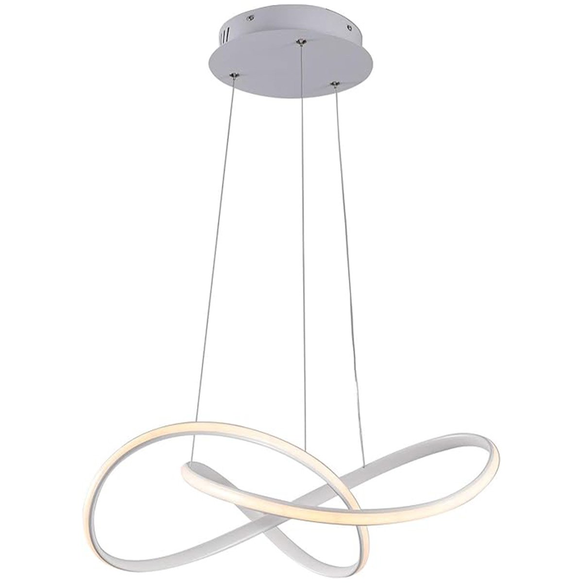 Lustre Pendente 3000k Led Luminaria Arco Infinito Perfil Hall de Entrada Moderno Hotel Comercial Res