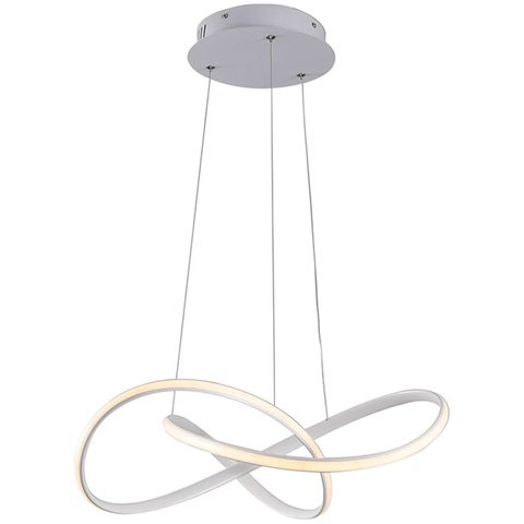 Lustre Pendente 3000k Led Luminaria Arco Infinito Perfil Hall de Entrada Moderno Hotel Comercial Res