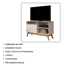 Ver imagem 7 de Rack para Sala Fênix Wood TV 40 Polegadas Moderno Off White/Freijó