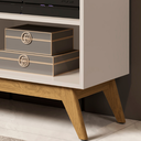 Ver imagem 3 de Rack para Sala Fênix Wood TV 40 Polegadas Moderno Off White/Freijó
