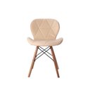 Ver imagem 3 de Kit 04 Cadeiras Estofada Jantar Charles Eames Eiffel Slim Wood Confort Creme