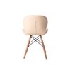 Kit 04 Cadeiras Estofada Jantar Charles Eames Eiffel Slim Wood Confort Creme - 5