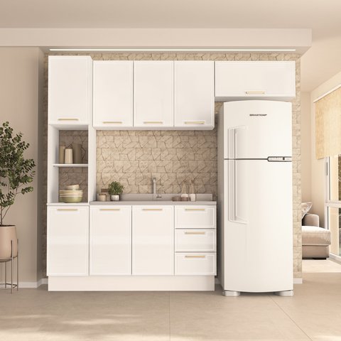 Cozinha Completa 4 Peças 224,5cm x 240cm Amara Branco