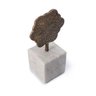 Escultura Flor Bronze com Base de Mármore 14x24x8 Cm - 2