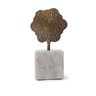 Escultura Flor Bronze com Base de Mármore 14x24x8 Cm - 1