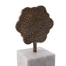 Escultura Flor Bronze com Base de Mármore 14x24x8 Cm - 3