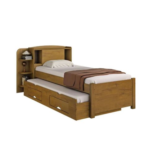 Cama para Solteiro Milênio com Box 2 Gavetas Plus 100 Mdf