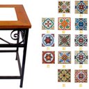 Ver imagem 4 de Kit 2 Bancos de Ferro e Madeira Rústico com Ladrilho A1