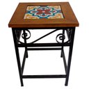 Ver imagem 5 de Kit 2 Bancos de Ferro e Madeira Rústico com Ladrilho A1