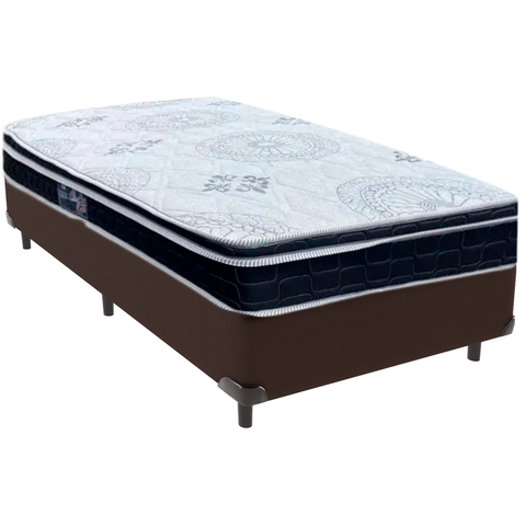 Cama Box e Colchão Orthosono D33 com Pillow Top Solteiro Anjos: Marrom