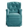 Poltrona Cadeira de Amamentação Balanço Ternura Veludo Turquesa Ciano- Speciale Home - 5