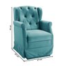 Poltrona Cadeira de Amamentação Balanço Ternura Veludo Turquesa Ciano- Speciale Home - 3