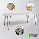 Ver imagem 2 de Mesa de Jantar Industrial Retangular Clips Branca 135x75 de Ferro Preto