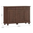 Ver imagem 3 de Conjunto Sala: Balcão 3 Portas 3 Gavetas e Aparador 2 Gavetas Rubi Café Madeira Pinus - Finestra