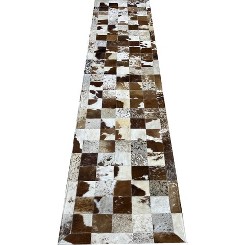 Tapete De Couro castanho malhado 0,60x2,70 c/b pç 10x10cm