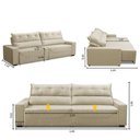 Ver imagem 3 de Sofá Retrátil e Reclinável 5 Lugares 300cm Veludo Antonella Adonai Estofados