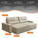 Ver imagem 2 de Sofá Retrátil e Reclinável 5 Lugares 300cm Veludo Antonella Adonai Estofados