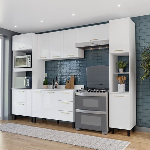 Cozinha Completa 5 Peças 224,5CMX310CM Amara Branco