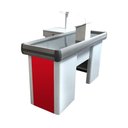 Ver imagem 1 de Empacotador Check Out Balcão Caixa 1,50m com Recorte Balança Vermelho - Sa Gôndolas