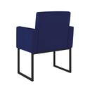 Ver imagem 5 de Poltrona Cadeira Decorativa Recepção Base de Ferro Dourada Cor:azul Marinho