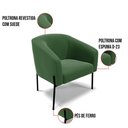 Ver imagem 3 de Cadeira Sala de Jantar Pé de Ferro Preto Kit 2 Stella Suede D03 - D’Rossi