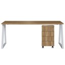 Ver imagem 1 de Mesa e Gaveteiro Office 160 Cm 25909 Nogal Sevilha Branco Artesano