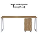 Ver imagem 3 de Mesa e Gaveteiro Office 160 Cm 25909 Nogal Sevilha Branco Artesano