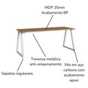 Ver imagem 4 de Mesa e Gaveteiro Office 160 Cm 25909 Nogal Sevilha Branco Artesano