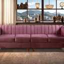 Ver imagem 1 de Sofá 4 Lugares Decoração Retrô Clássico Realeza Chesterfield Roxo
