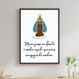 Quadro Maria Passa Na Frente 24x18cm - com vidro:Madeira preta - 1