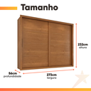 Ver imagem 4 de Guarda Roupas Casal 2 Portas de Correr 6 Gavetas Imperador Zanzini
