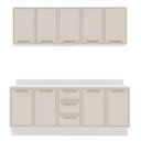 Ver imagem 2 de Cozinha 4 Peças Balcão 3 Gavetas 4 Portas Aéreo 5 Portas com Tampo Amara