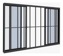 Ver imagem 1 de Vitro 4 Folhas 1.00x1.00 Com Grade Preta Linha 18 Modular - Preto