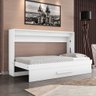 Cama Dobrável Dobra Parede 0,90 Solteiro C/ Colchão D33 Branco - 1