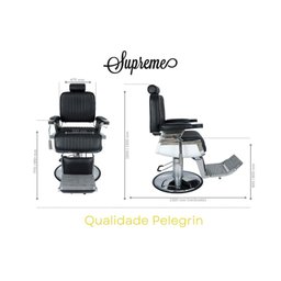 Cadeira Hidráulica Reclinável Barbeiro Salão Pelegrin PEL-0833 Preto - 2