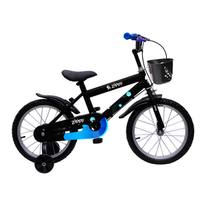 Bicicleta Aro 16 Infantil Menino com Rodinhas de Treinamento Zippy Preto