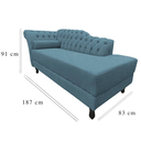 Ver mais imagens de Recamier Decorativo Divã Styllus Lado Direito Linho Azul