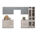 Ver imagem 3 de Cozinha Modulada 6 Peças 12 Portas 5 Gavetas Com Cristaleira MDF Rodapé em PVC Essence Itatiaia