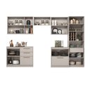 Ver imagem 5 de Cozinha Modulada 6 Peças 12 Portas 5 Gavetas com Cristaleira MDF Rodapé em PVC Essence Itatiaia Cinza/Fendi