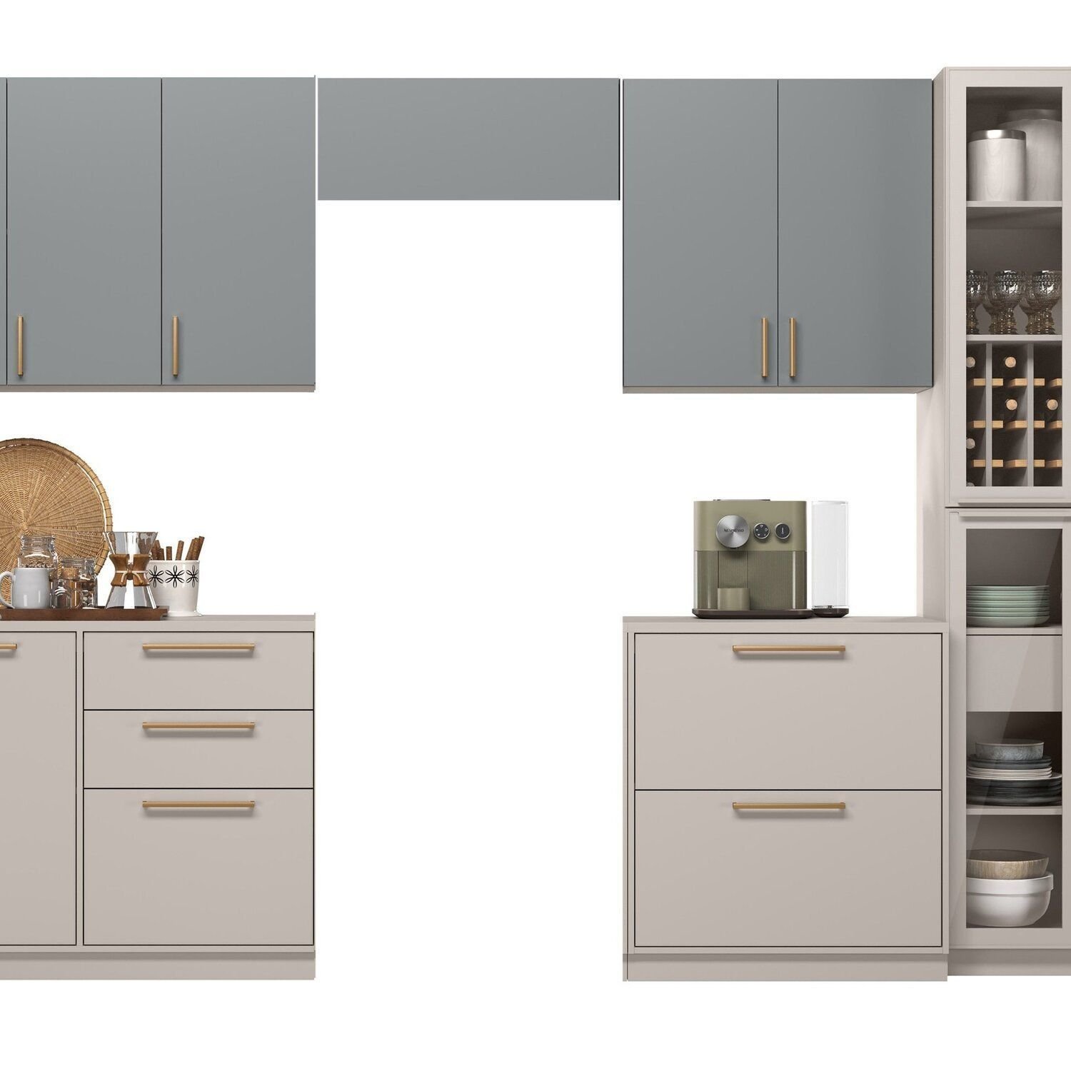 Cozinha Modulada com Cristaleira 6 Peças Essence 100% Mdf - 2