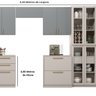 Cozinha Modulada 6 Peças 12 Portas 5 Gavetas Com Cristaleira MDF Rodapé em PVC Essence Itatiaia - 4